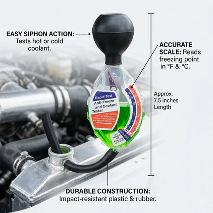Car Radiator Coolant Tester, Durable Antifreeze Tester Tool for Cooling System, Auto Replacement Parts, High Accuracy Dial