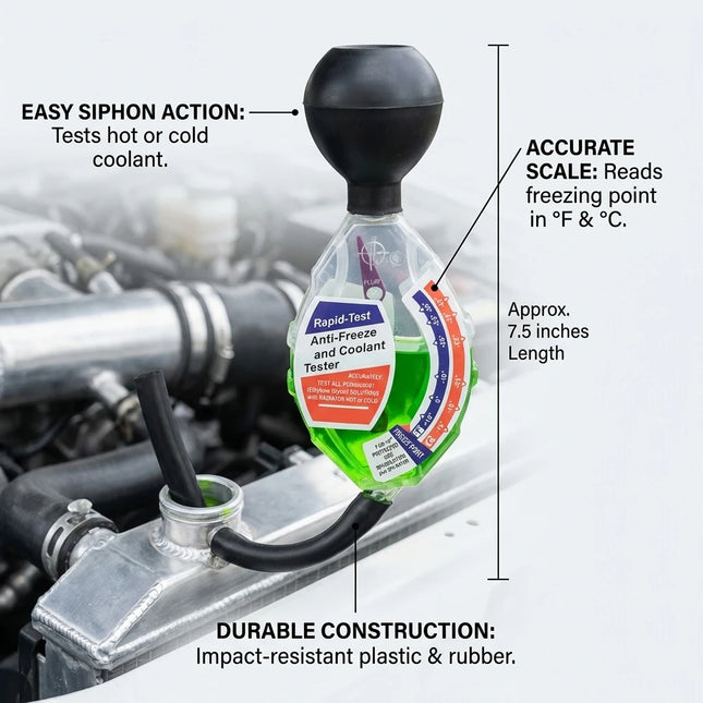 Car Radiator Coolant Tester, Durable Antifreeze Tester Tool for Cooling System, Auto Replacement Parts, High Accuracy Dial
