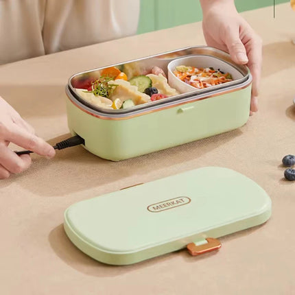900ML Portable Food Warmer with Heat Preservation Self-Heating Steaming Cooking 304 Stainless Steel Office Thermal Lunch Boxes