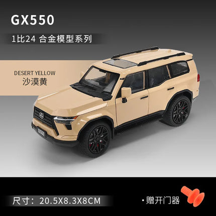 1:24 GX550 Off-Road Vehicle Sound and Light Model Ornament Toy Gift Diecast Alloy Car Model Collectible
