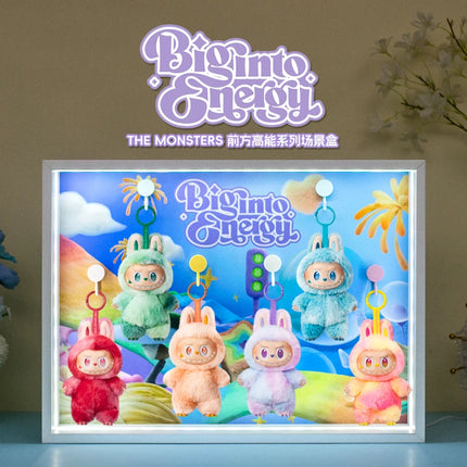 THE MONSTERS LABUBU High Energy Series Wooden Display LED Light Wall Mount Doll Storage Box Blind Box Collector Cabinet Home