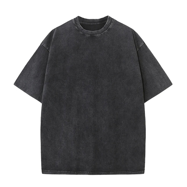 Men's Summer T-shirt 230G Heavy Cotton Vintage Washed T-Shirts Oversized Short Sleeve Loose Streetwear Short Sleeve Tops Tee