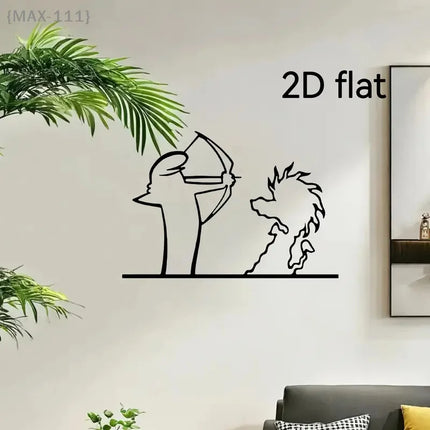 La Linea Minimalist Line Art Car Sticker, Cartoon Character Design Bumper/Window/Door Wall Decal, Home & Car Decoration