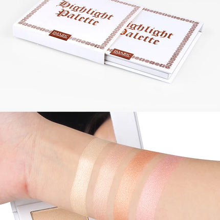 IMAGIC 4-Color Highlighter&Contouring For Face Bronzer Face Makeup Combination Palette Long-Lasting Brighten Skin Cosmetics