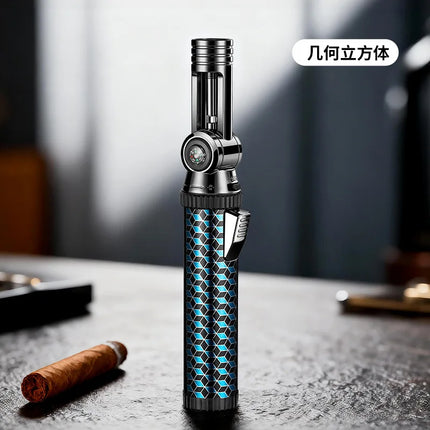 Super Large Firepower Folding High Temperature Spray Gun Lighter Metal Belt Compass Windproof Outdoor Barbecue Camping Lighter