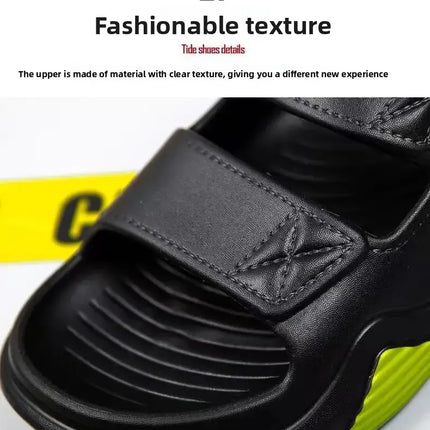 Men's Summer Outdoor Sandals Anti-Slip Beach Thick Bottom Color Block Soft Comfortable Sports Slippers PVC Material Leisure Styl