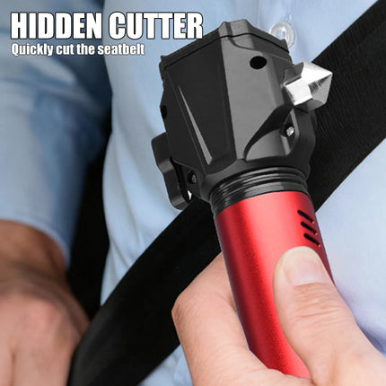 Tactica LED Flashlight w/ Safety Hammer & Seatbelt Cutter, SOS Red Strobe,Rechargeable Survival Gear for Outdoor EDC Defense