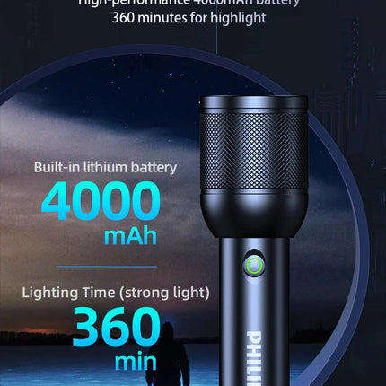 2025 New Philips SFL8168 3200 Lumen LED Flashlight 1000m Portable Powerful Bright Flashlights Camping Lamp for Outdoor Hiking