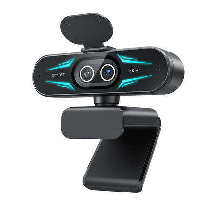 4K Webcam 1080P 60fps Web Camera EMEET C60E 4K Binocular USB Camera With RGB Light for Streaming/Gamer Video Camera for Computer