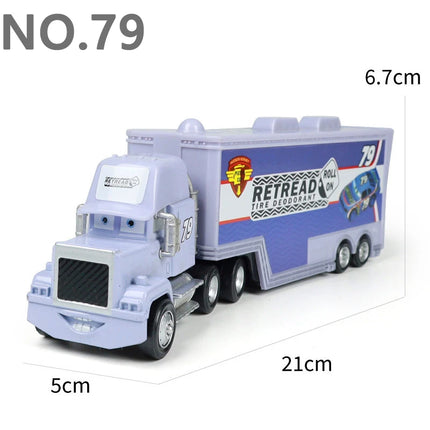 Pixar Cars Truck Storm Jackson Model Car 1/55 Die Casting Container Trucks Racing Toys Children's Birthday Gifts Collectibles