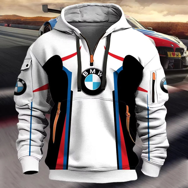 2026 BMW high-quality hooded sweatshirt, suitable for both men and women, with a loose fit, fashionable sportswear, perfect for