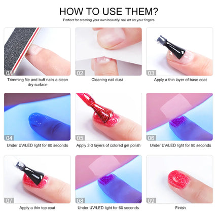 LIMEGIRL Multifunctional Nail Top Coat And Base Coat for Nails UV Gel Polish Soak Off Varnishes Kit No-acid Primer Manicure Set
