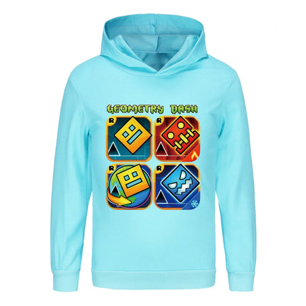 Geometry Dash Clothes Kids Spring Autumn Hoodies Baby Boys Hooded Sweatshirts Toddler Girls Casual Outerwear Children Coats