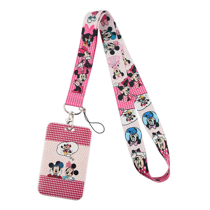 Mickey mouse Neck Keychain Necklace Webbings Ribbons Anime Cartoon Neck Strap Lanyard ID badge Holder Keychain Lanyards kids
