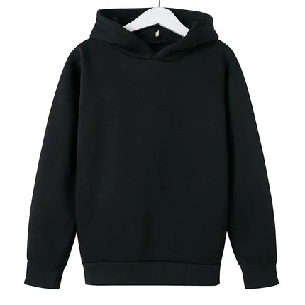 Children Clothing Solid Color Hoodie Boys Girls Tops  Toddler 3-12 Year Sweatshirr Black White Ash Red Blue Spring Autumn Coat