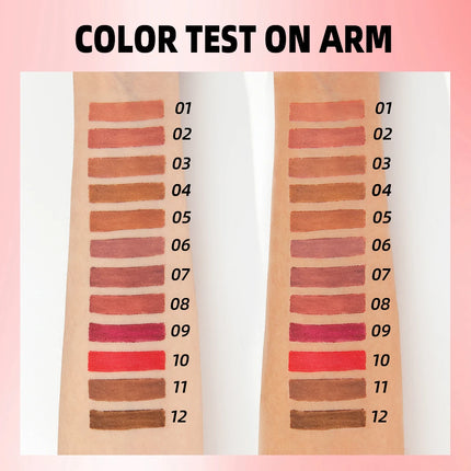 QIBEST Matte Lip Liner Set 12 Colors Nude Shades Lipliner Pen Waterproof Lip Contouring Pencils Lasting Makeup Kits Lipstick Pen