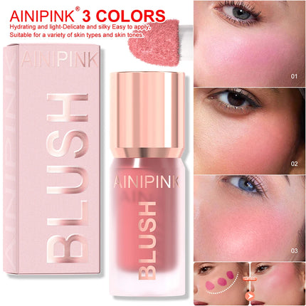 Matte Liquid Blush Waterproof High Pigmented Smooth Non-Sticky Peach Pink Coral Daily Makeup Multi-use Blushing Glow Christmas