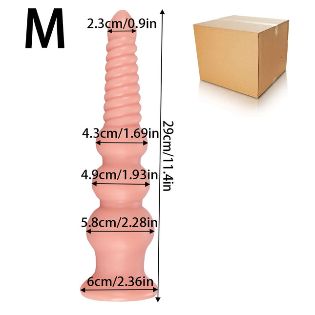 Large Long Spiral Anal Plug Training Expansion Big Knot Butt Plug Anal Dilator Prostate Massager Anal Sex Toys For Women Men Gay