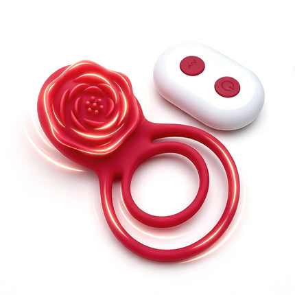 Silicone Rose Vibrating Cock Ring G-spot Clitoral C-spot Stim Male Delay Ring Breast & Testicle Massage Couples Adult Sex Toys