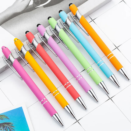 100 Pcs Light - Metal Capacitive Universal Touch Screen Stylus Ballpoint Pen Free Custom Logo Writing Stationery Office Gifts