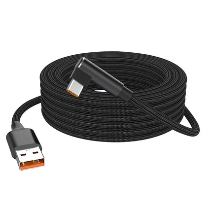 6A USB C Elbow Type C Fast Charge Cable 3m 5m Phone Extend Charging Cable for Samsung Huawei Xiaomi Oppo OnePlus VR Camera
