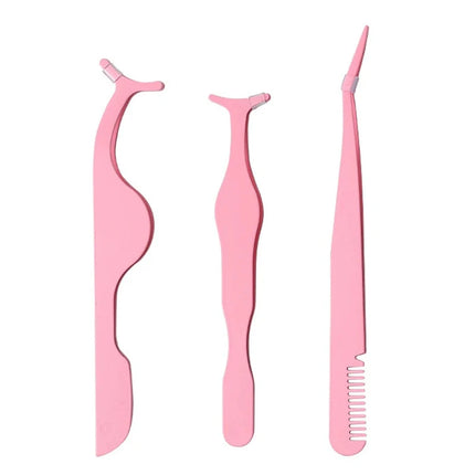 CALIYI Eyelash Curler Eyelash Tweezers Set Professional Stainless Tip Eyebrow Tongs Clip Beauty Makeup Tool For False Eyelashes