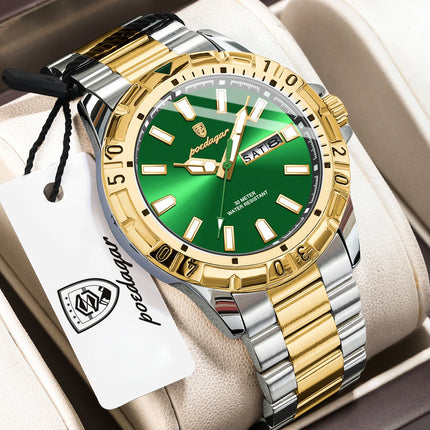 POEDAGAR Business Man Watch Waterproof Luminous Date Week Men Watch Sports Male Wristwatch Stainless Steel Men's Quartz Watches