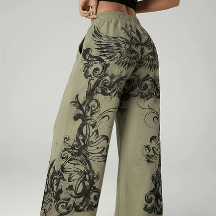 2026 Summer Fashion New Gothic Dark Punk Style 3D Printed Loose Outdoor Pants Street Harajuku Leisure Sports Loose Pants