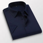 L / Dark blue short-sleeved shirt