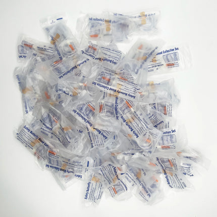 50 Sets of Safe Disposable Vacuum Blood Collection Kits with Safety Lancets Pet Medical Scalp Vein Kits