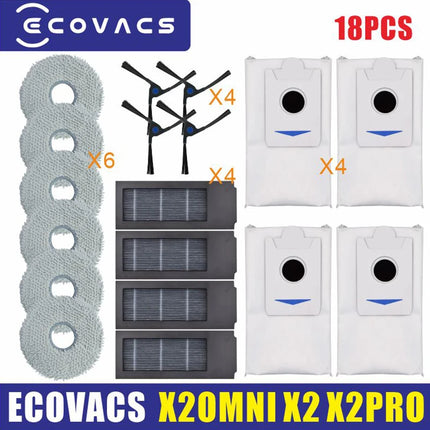 Ecovacs Deebot X2 Omni X2 / X2 Pro Plus/DEX86 Vacuum Hepa Filter Cleaner Robot Mop Cloths Main Side Brush Cover Accessories