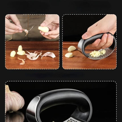 Stainless Steel Garlic Press Kitchen Rocker Metal Garlic Mincer Fruit Vegetable Tools Kitchen Accessories Gadget