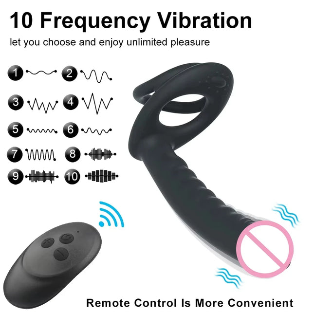 Double Double Plug-In Binding Anal Private Vibrator Dildo Vibrating Anal Plug G-Spot Vibrator Female Intimate Adult Sex Toy