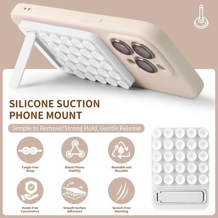 Silicone Suction Phone Mount Mirror Shower Phone Holder Foldable Adhesive Smartphones Accessory For Selfies And Videos