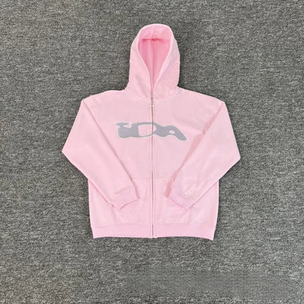 2025European and American Fashion New Trend Letter Print Fleece Loose Casual Zipper Unisex Hooded Sweatshirt Jacket