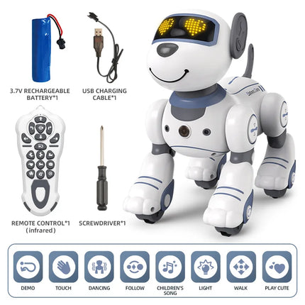 Smart Robotic Dog Toy: Voice Control, Programmable Stunt Tricks, Touch Sensing, Music & Dance, Gift for Boys Kids