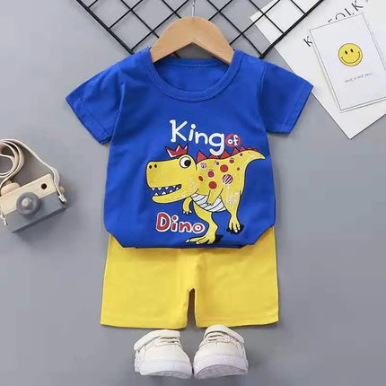 Boutique Clothing New Children's Short-sleeved Shorts Suit Summer Baby Boys Girls T-shirt Two-piece Set 0-1-2-3-4 Years Old