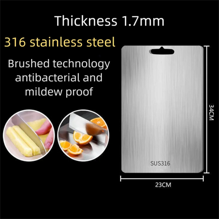 316 Stainless Steel Panel and Chopping Board Kitchen Household Thickened Double Sided Cutting Board Block Kneading Dough Board