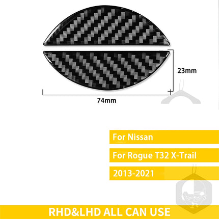For Nissan X-Trail Rogue T32 2013-2021 Accessories Carbon Fiber Interior Car Door Instrument Cupholder Trim Sticker