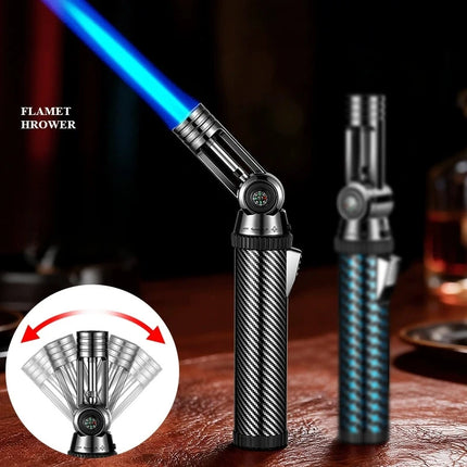 Super Large Firepower Folding High Temperature Spray Gun Lighter Metal Belt Compass Windproof Outdoor Barbecue Camping Lighter