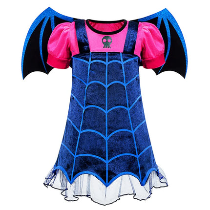 Vampirina Cosplay Dress Girl Kids Princess Charms Dress Up Christmas Vampire Halloween Costume Children Carnival Party