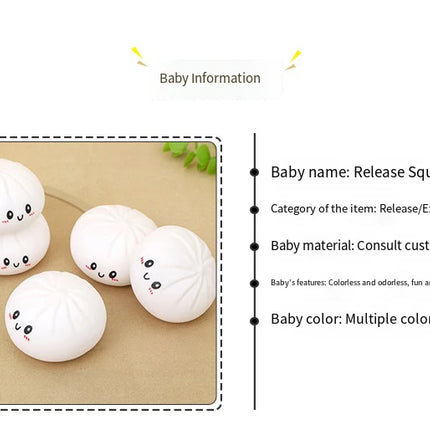 Giant Dumpling Squeeze Toy for Anxiety Relief Soft Steamed Stuffed Bun Simulation Food Fidget Decompression Dough Toy