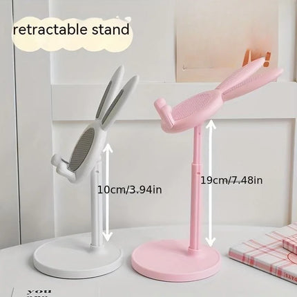 Cute Rabbit Mobile Phone Stand Desktop Can Be Lifted And Adjusted Desktop Lazy Person Selfie Watch Video Music Support Bracket