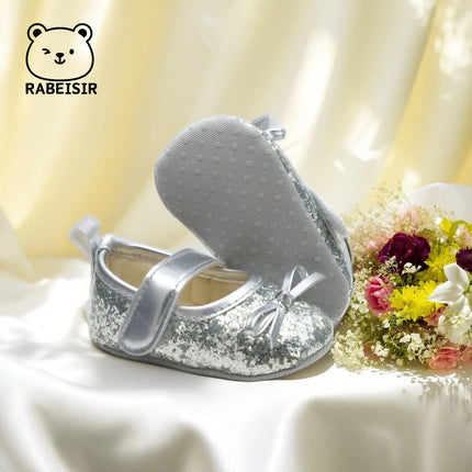 Baby girl princess shoes birthday shoes 0-18 months baby walking shoes soft soled bow shoes