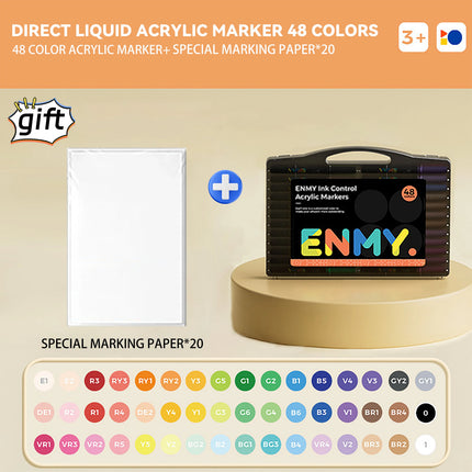 enmy Black box Direct Liquid acrylic markers with paper 24-80 colors soft head colorful painting pen DIY Paint Marker