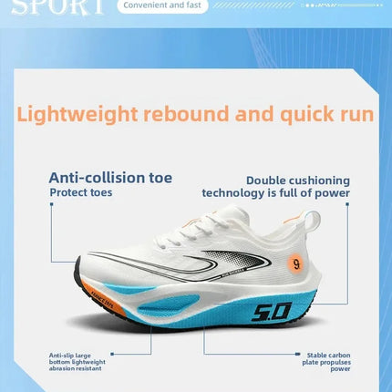 Unisex 2025 Full Carbon Plate Running Shoes Professional Marathon Racing Lightweight Bounce Cushion Breathable Sports Sneakers