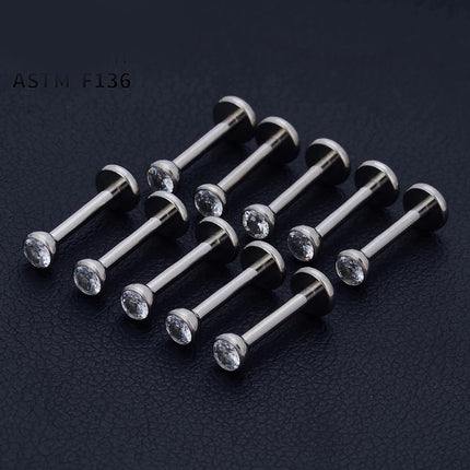 10pcs 20/18/16g G23 Titanium Piercing CZ Lip Labre Earrings set Lip Stud Ring Tragus Free Spiral Cartilage Jewelry For Women