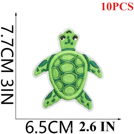 10PCS Couple BULK Vacation Embroidery Cloth Sticker Summer Beach Patch Clothes Decoration Swimming Ring Beach Ball Computer