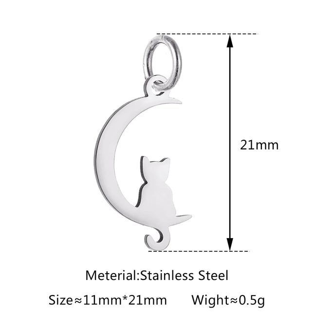 5pcs/Lot Stainless Steel Hollow Animal Cat Or Dog Claw Charm For DIY Necklace Bracelet Earrings Jewelry Accessories Pendants