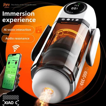 Sex Toys for Men Automatic Male Masturbator Cup Telescopic Sucking Penis Stimulator LCD Dual Handle Real Pocket Pussy Adult Good